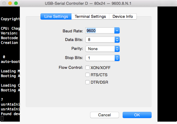 mac terminal emulator 9600 baud